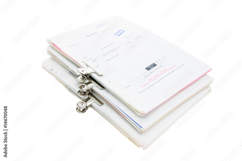 Fotografie Stacks of Business Documents