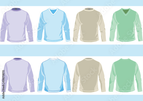 Collection of templates of long sleeve shirts