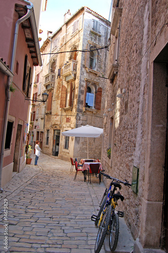 Cobblestone Street in Rovinj  Croatia