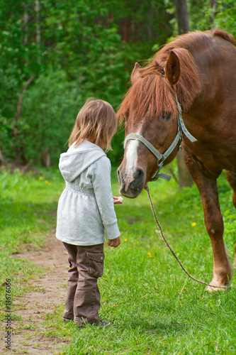 Wallpaper Mural Horse and little girl. Torontodigital.ca