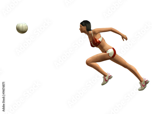 WOMAN PLAYING VOLLEYBALL
