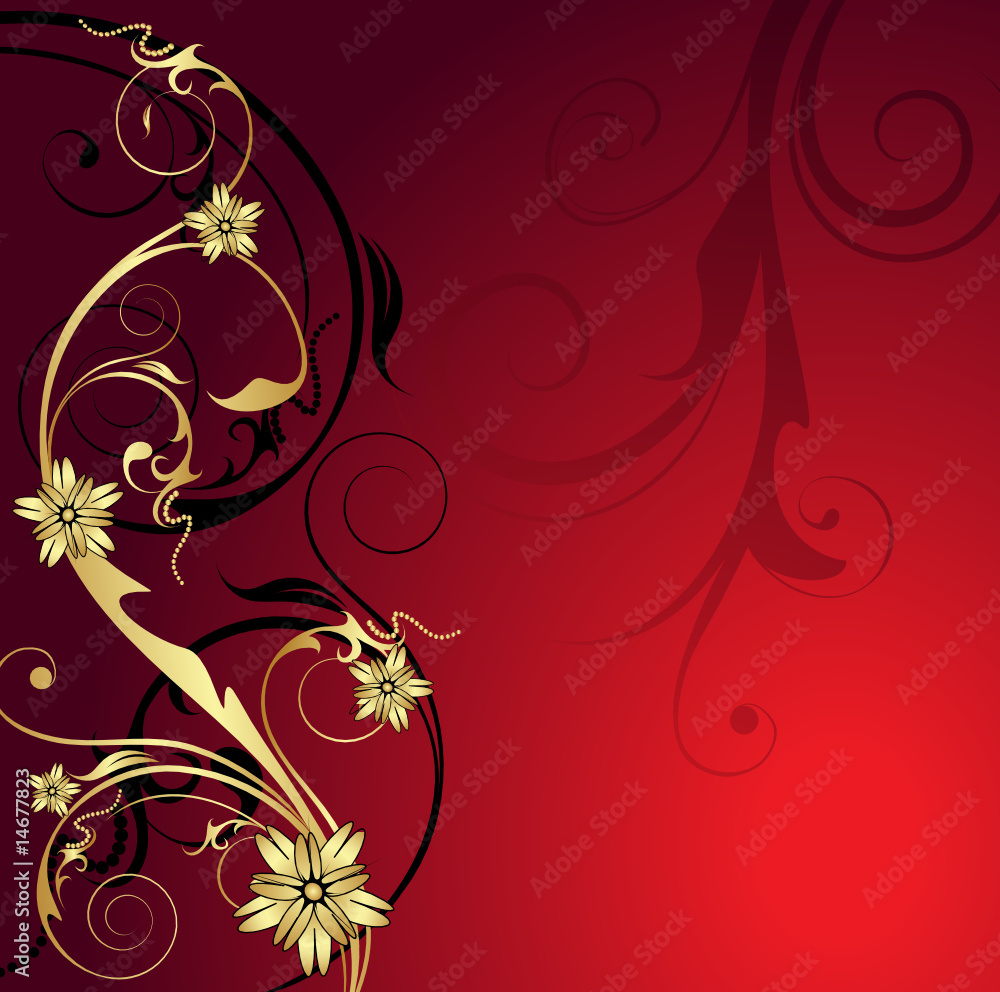 golden floral background