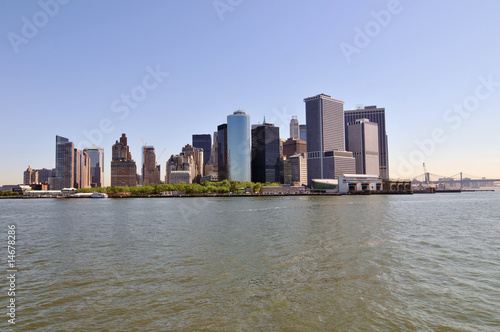 Lower Manhattan skyline on a Clear Blue day  New York City