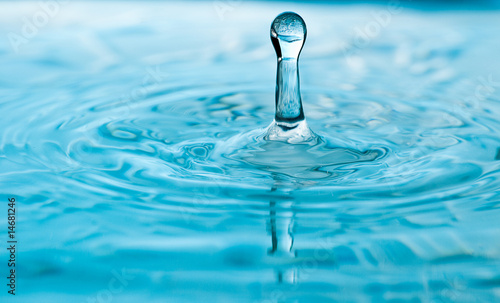 Aquamarine color of water drop