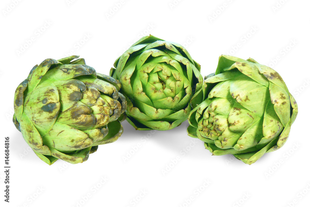 Obraz premium Artichokes on White Background
