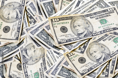 Repitition and rotation of a small pile of bills