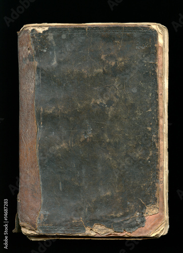 Old Book Cover Isolated On Black