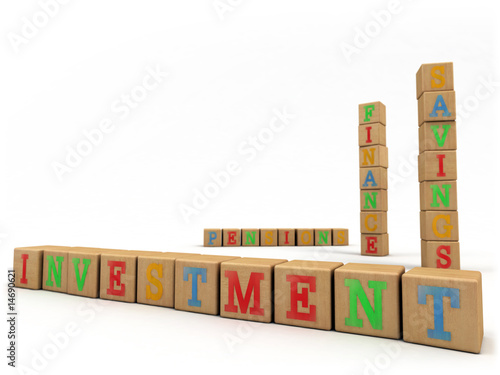 Investment concept - Child's play building blocks