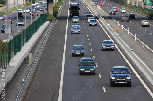 Highway traffic going through Bratislava