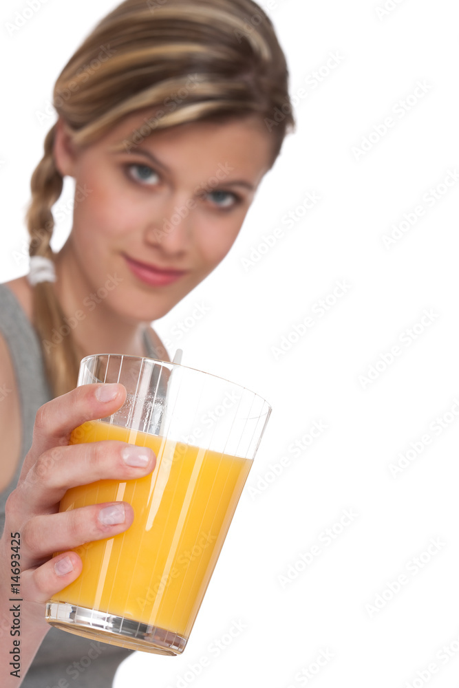 Healthy lifestyle series - Woman with glass of orange juice Healthy lifestyle series - Woman with glass of orange juice