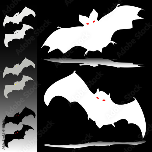 bat illustration silhouettes