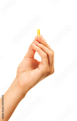 Medical pill in a man hand