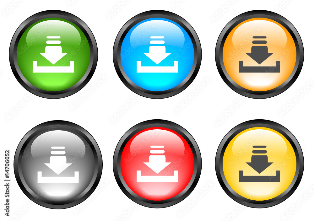 Internet shiny buttons. Vector illustration.