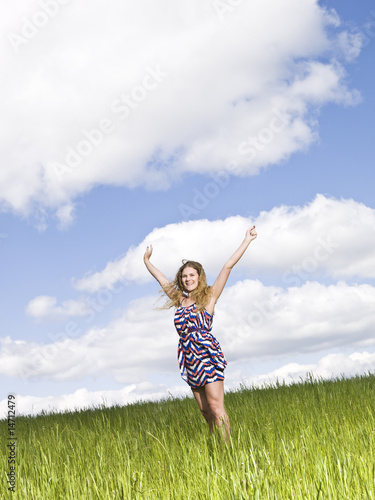 Young woman standing on a field