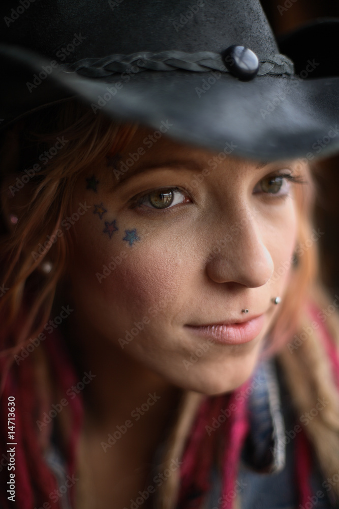 Portrait of young woman with Dreadlocks in hair Portrait of young woman with Dreadlocks in hair