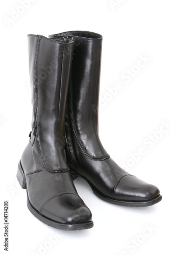 Black leather stylish men boots