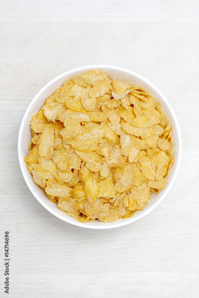 Corn flakes in a spoon Corn flakes in a spoon