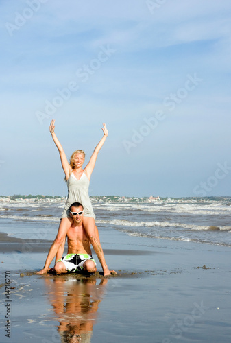 young couple at beach