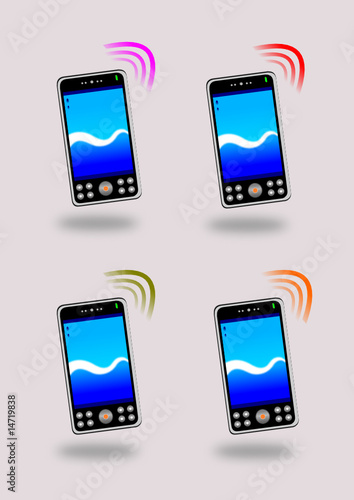 Telefone als Entwurf mit Hintergrund