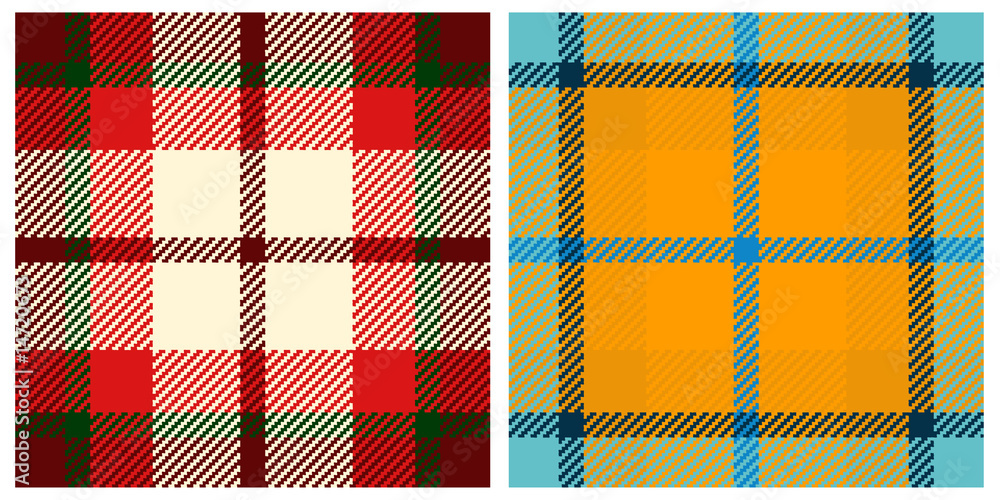 Detailed illustration of plaid textures swatches-group one - obrazy, fototapety, plakaty 