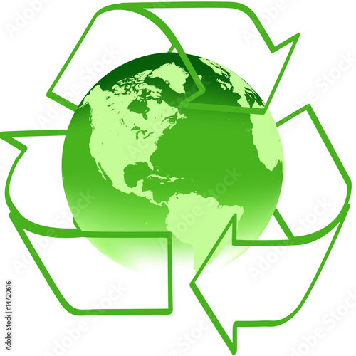 Recycle arrows with green earth