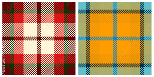 Detailed illustration of plaid textures swatches-group one