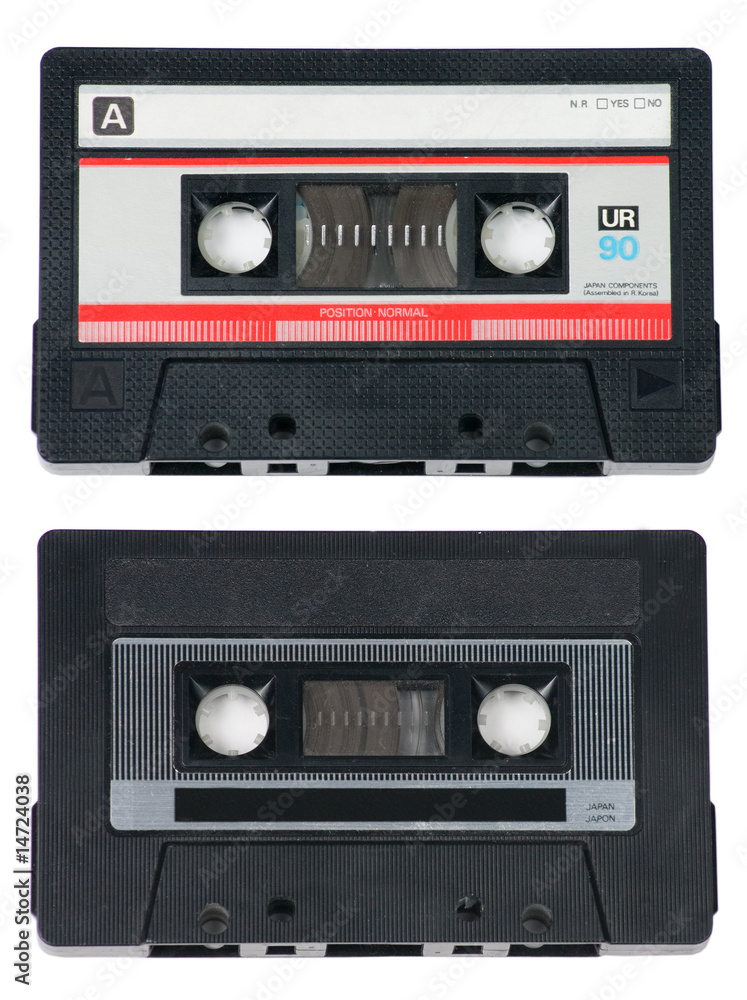 Fototapeta premium Two Audio Cassette Tapes on White