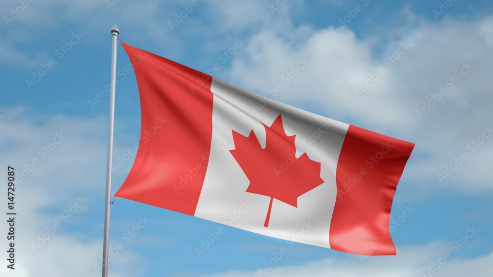 HD 1080p flag of Canada. Seamless loop. HD 1080p flag of Canada. Seamless loop.