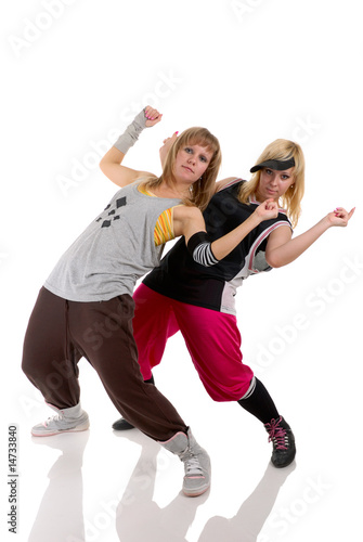 two girls dancing modern dance