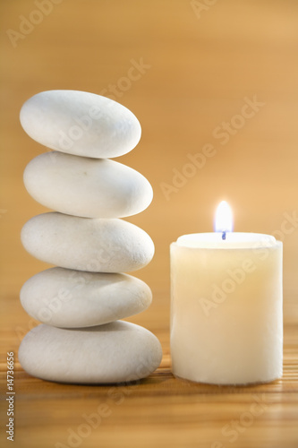 Zen stone and candle