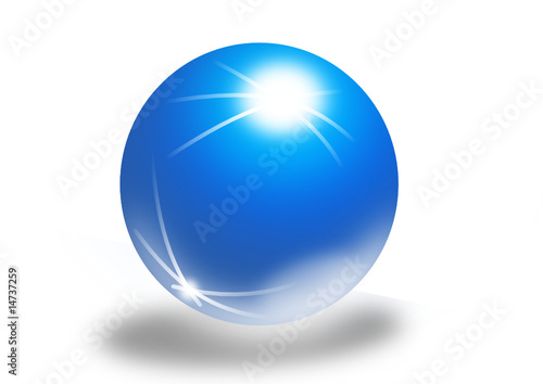 Glaskugel mit Lichtstrahlen