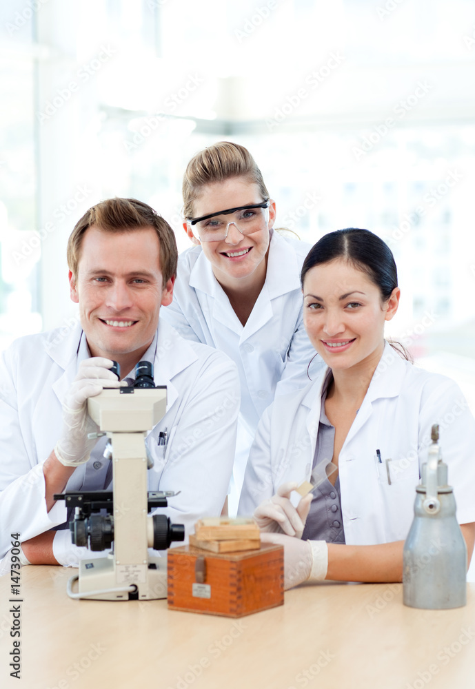 Fototapeta premium Students of science working in a laboratory