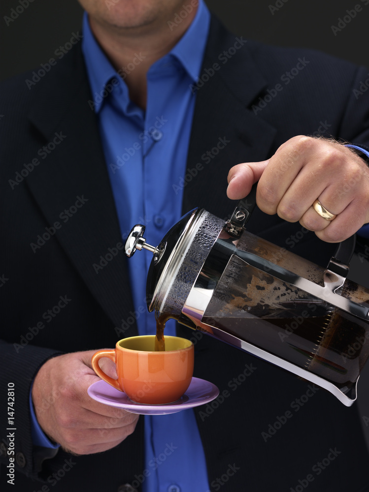 Pouring Coffee for a Relaxing Break