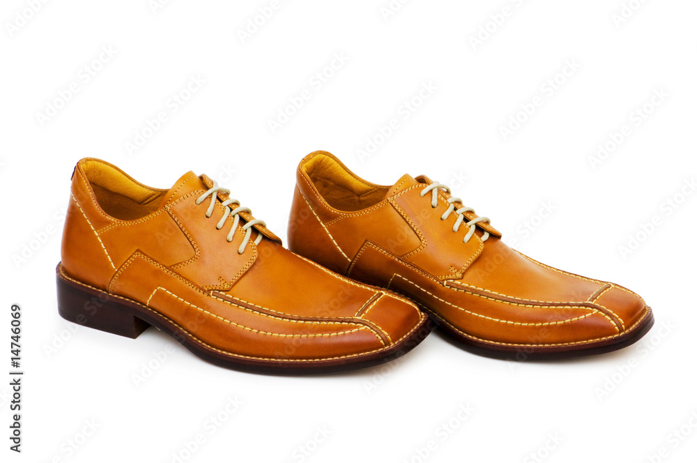 Orange shoes isolated on the white background Orange shoes isolated on the white background