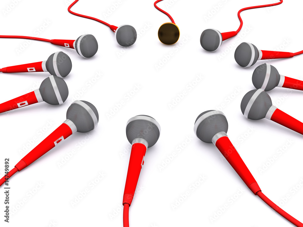 around microphone group. 3D around microphone group. 3D