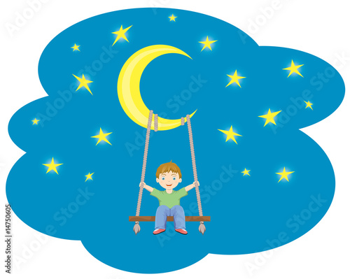 The boy on a swing