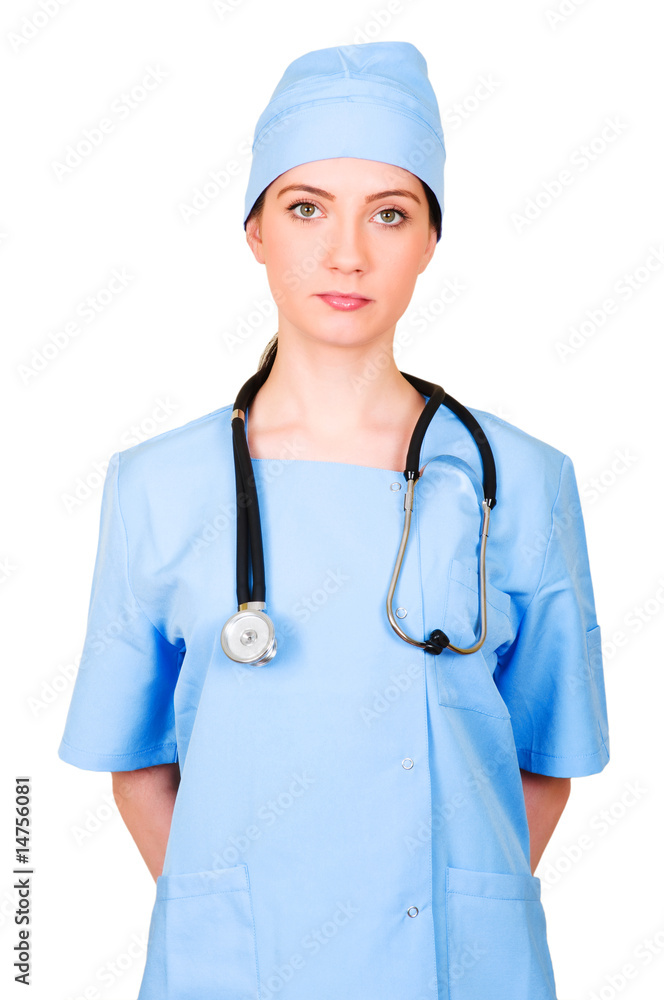 Young doctor isolated on the white background Young doctor isolated on the white background