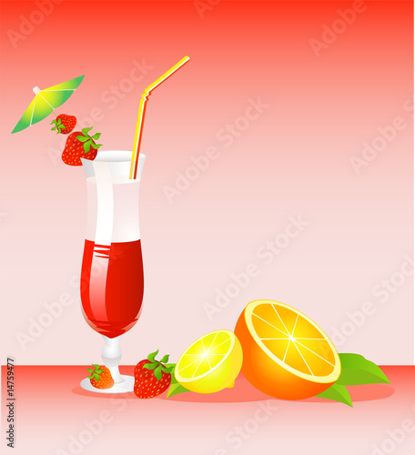 Fruits cocktail with fruits