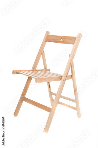 simply wood chair isolated in white