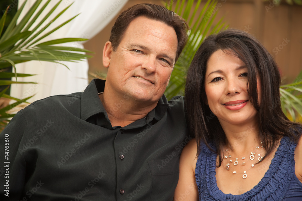 Fototapeta premium Attractive Hispanic and Caucasian Couple