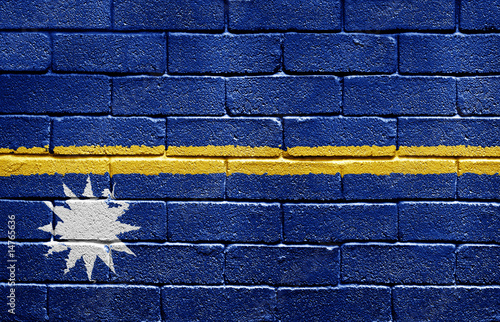 Flag of Nauru on brick wall