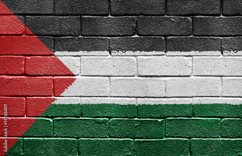 Flag of Palestine on brick wall #14766689