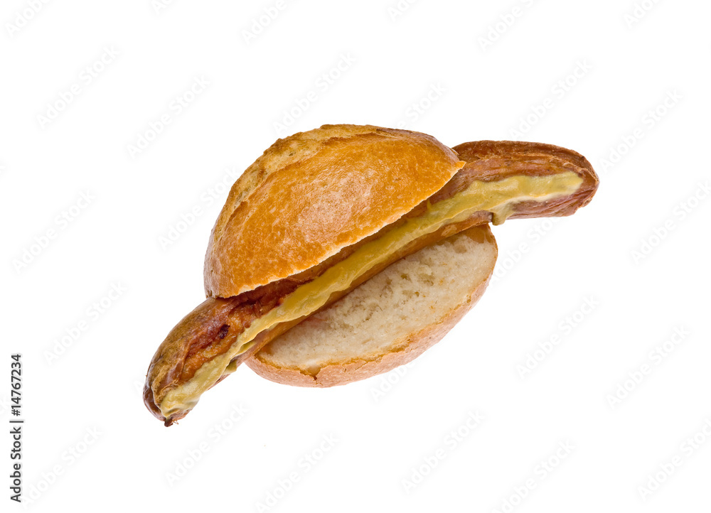 Bratwurst mit Brötchen Bratwurst mit Brötchen
