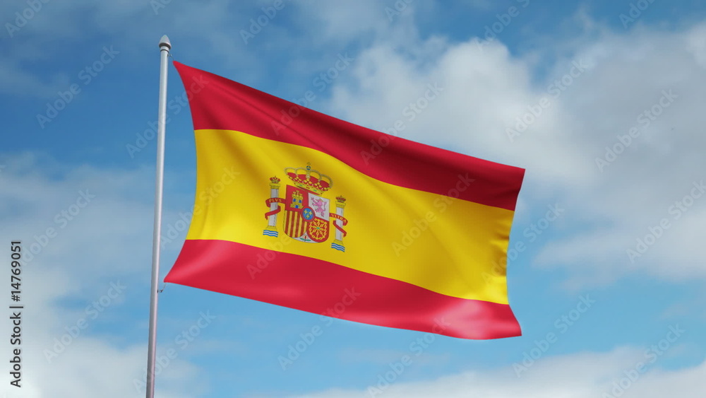 HD 1080p flag of Spain. Seamless loop. HD 1080p flag of Spain. Seamless loop.