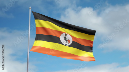 HD 1080p flag of Uganda. Seamless loop.