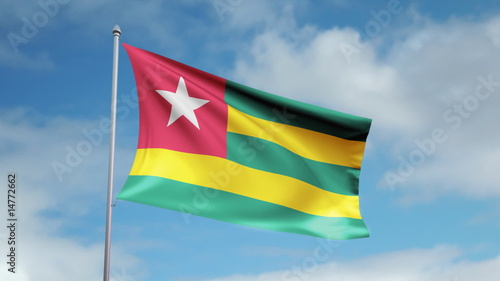 HD 1080p flag of Togo. Seamless loop.