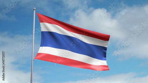 HD 1080p flag of Thailand. Seamless loop.