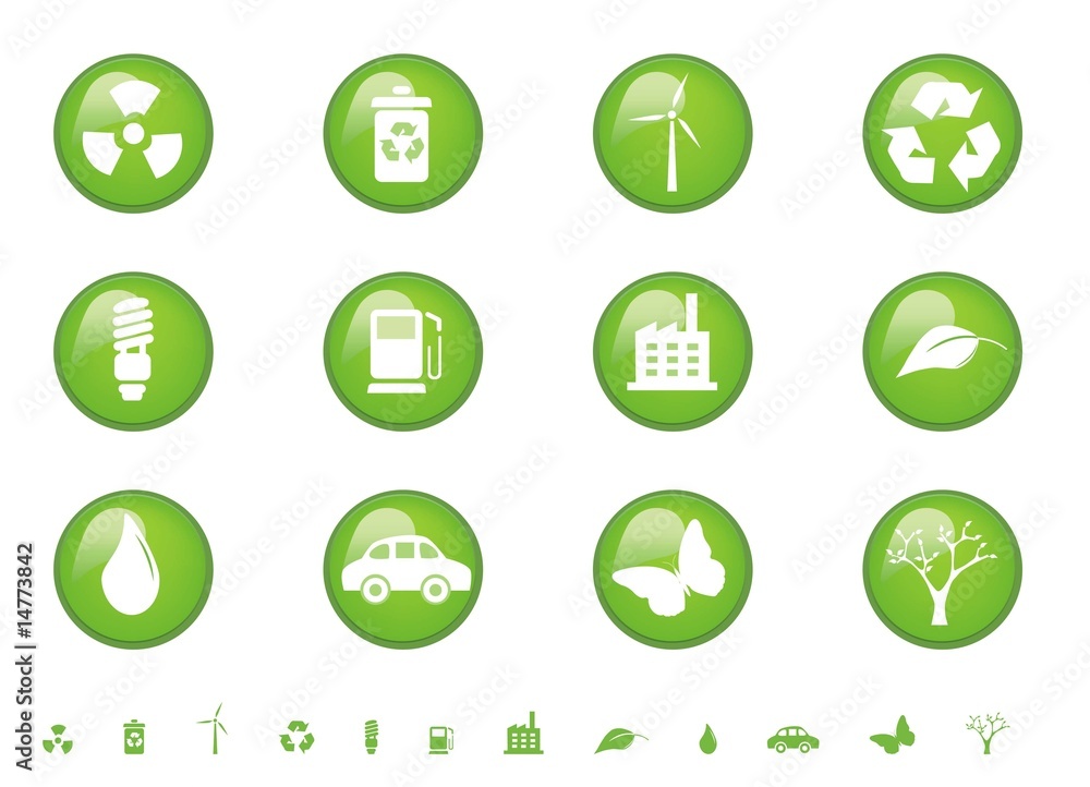 Environmental glossy buttons Environmental glossy buttons