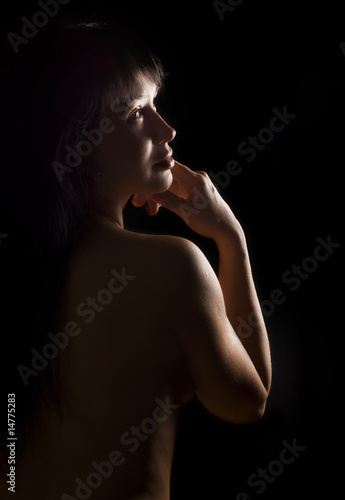 Nude female silhouette