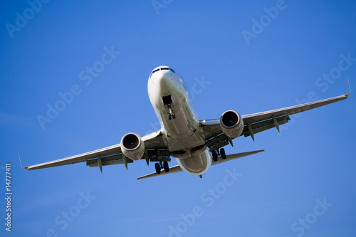 Passenger airplane before landing